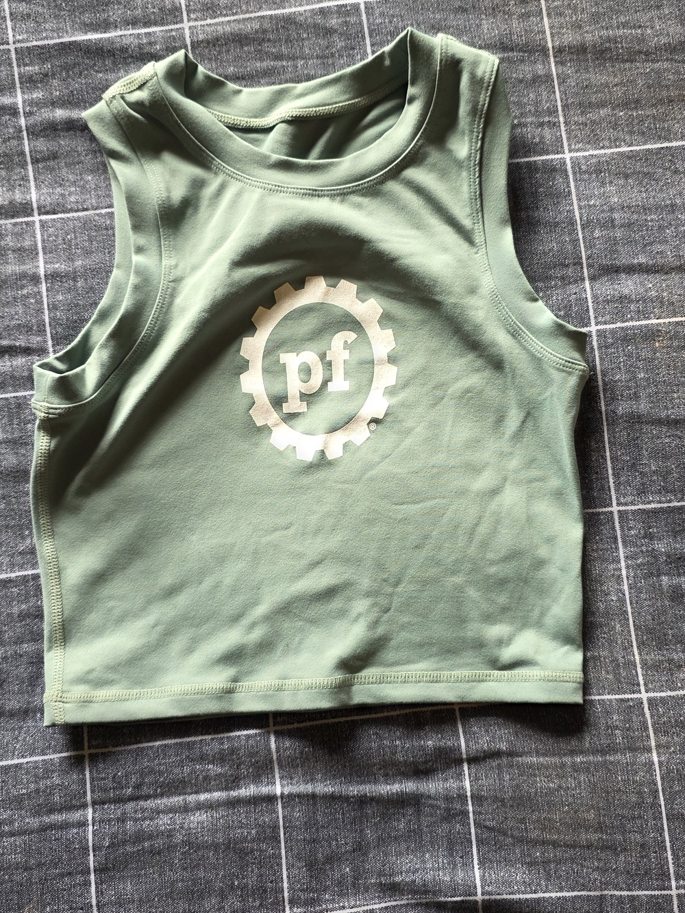 ACTA x PLANET FITNESS Womens Sage Green Sleeveless Crop Top